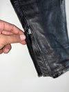 Vintage Black Genuine Leather Moto Biker Jacket Padded  (L)