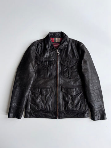 Vintage Marlboro Classics Genuine Leather Utility Jacket  Black (L)