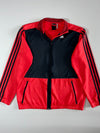 Adidas Red & Black 3-Stripes Full-Zip Track Jacket(L/XL)