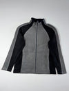 Colourblock Fleece Zip Jacket – Grey & Black (S)