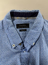 Zara Man Blue Micro Floral Slim Fit Shirt – (S/M)