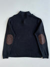 Chaps Ralph Lauren Henley Mock Neck Knit Sweater with Suede Placket(Xl)