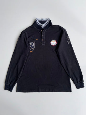 Aeronautica Militare Long Sleeve Polo – Black (L)