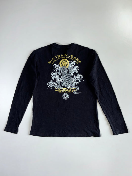 Big Train Jeans Osaka Y2K Koi Fish Wave Long Sleeve Tee (L)