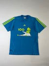 Adidas National Taiwan University Blue Jersey Tee – Neon 3-Stripes (M)