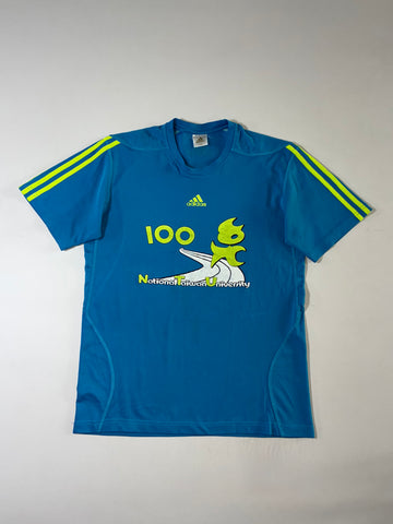 Adidas National Taiwan University Blue Jersey Tee – Neon 3-Stripes (M)