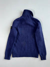 Stone Island Navy Ribbed Shawl Collar Knit Sweater(S)