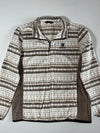 Black Yak Nordic Pattern Fleece Full-Zip Jacket – Cream/Brown (S)