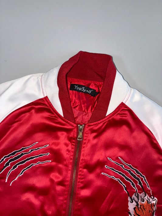 Sukajan Jacket Roaring Tiger Embroidery Claw Graphic (L)