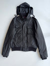 Schott NYC Black Military Flight Bomber Jacket with Tartan Lining & Hood (M/L)