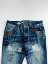 Big Train Osaka Blue Patchwork Distressed Flared Jeans (W:34 |L:43 )