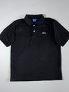H.J.K Sport Black Short-Sleeve Polo Shirt with White Script Logo(L)