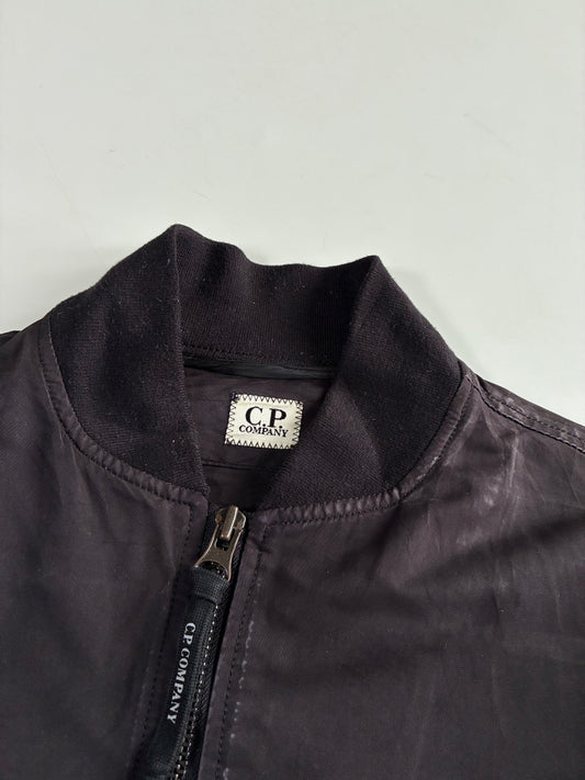 C.P. Company Garment Dyed Washed Black Lens Bomber Jacket(S)