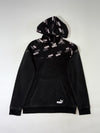 Puma Black All-Over Logo Panel Pullover Hoodie (XS)