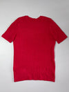 Tommy Hilfiger Red Cable Knit Short Sleeve Sweater Top (Women's) (M)