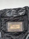 Vintage 90s Dino Gallucci Black Leather Bomber Jacket – Embossed Logo, Snap Pockets (XL)