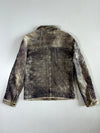 Distressed Diamond-Quilted Leather Shacket (M)