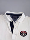 Tommy Hilfiger White Rugby Polo Eastern River 1956 Patch, NY 8 Back Print, (L)