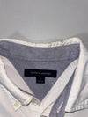 Tommy Hilfiger White Flag Colorblock Button-Up Shirt (M)