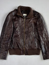 Maddison Brown Leather Bomber Jacket (S/M)