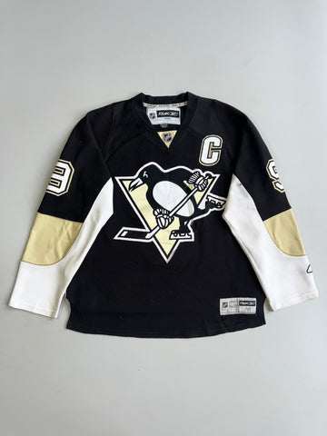 Reebok RBK NHL Pittsburgh Penguins #9 Knegt Captain’s C Hockey Jersey Black Size (XL)