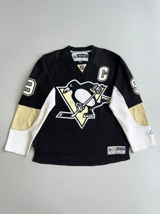 Reebok RBK NHL Pittsburgh Penguins #9 Knegt Captain’s C Hockey Jersey Black Size (XL)
