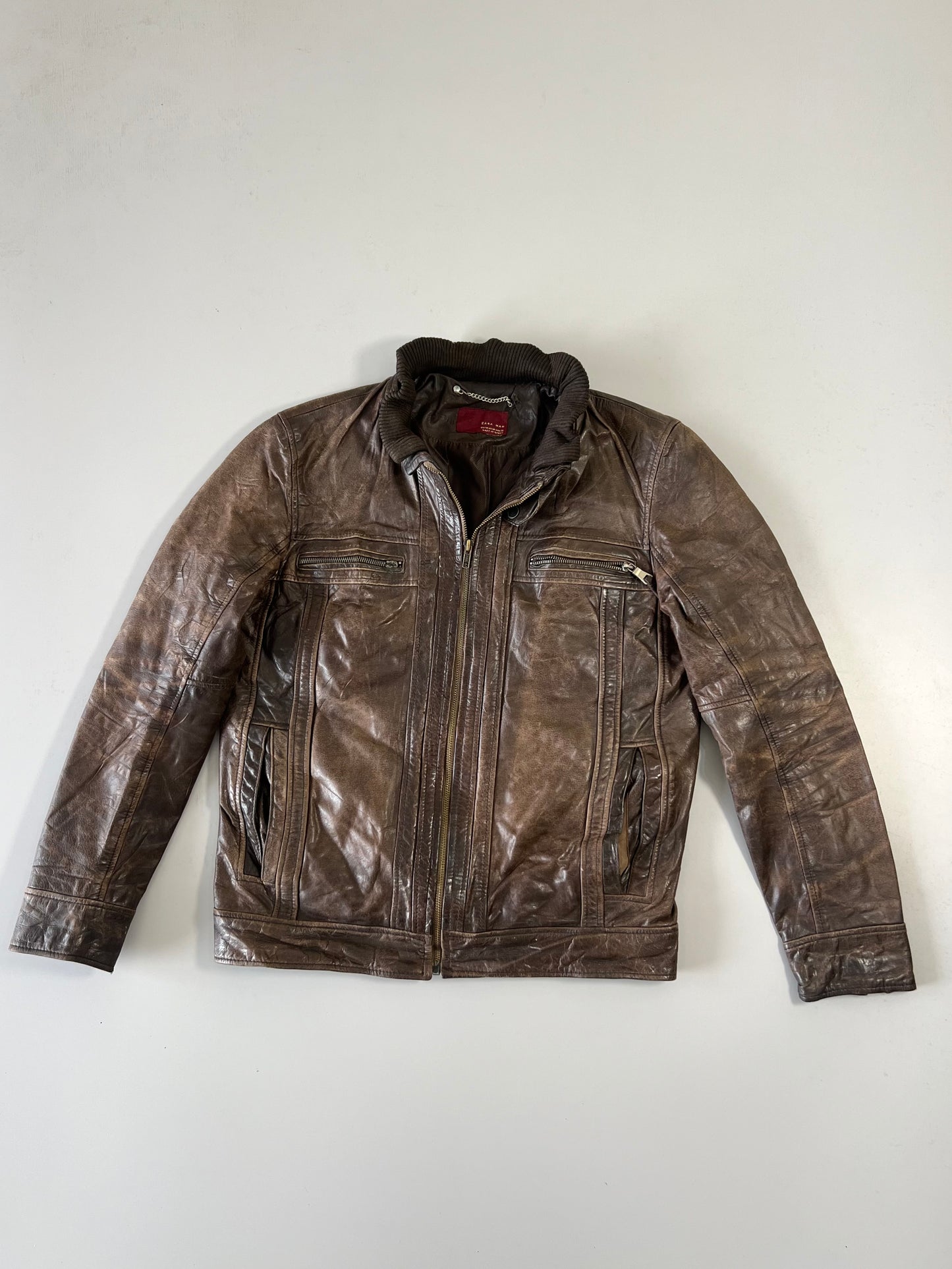 ZZara Man Original Leather Jacket (M)