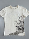 Big Train | Japanese Crane Art Graphic embroidered Tee | Off-White (M)