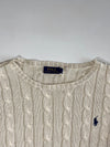 Polo Ralph Lauren Cream Cable-Knit Crewneck Sweater (M/L)