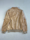 Vintage Gruno Et Chardin Beige Leather Bomber Jacket (M)