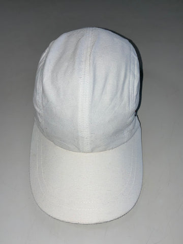 Vintage Fila Minimal 5-Panel Cap – White, Textured Weave (Adjustable)