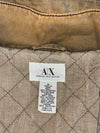 Armani Exchange Washed Khaki Coated Cotton Hooded Jacket – Quilted Lining (XL)
