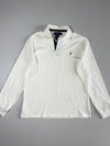 Polo Ralph Lauren Custom Fit Long Sleeve Polo Shirt — White Navy (L)