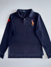 Polo Ralph Lauren Navy Big Pony Long-Sleeve Polo #3 Sleeve Custom Fit (M)