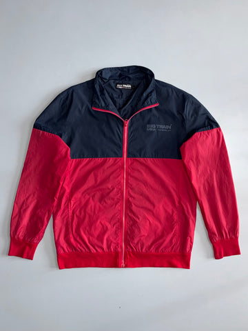Big Train Osaka Two-Tone Red & Navy Windbreaker Track Jacket (M)