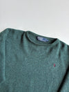 Vintage Polo by Ralph Lauren Forest Green Knit Sweater – Burgundy Pony, Made in Hong Kong (M)