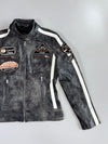 Vintage American Classic Distressed Leather Moto Racing Jacket (S)
