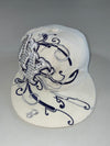 Y2K K&B Ethos NY Rhinestone Embroidered White Fitted Cap (54cm)