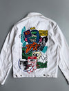 Zara Graphic Print Trucker Denim Jacket (S)