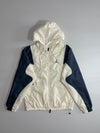 Kappa Hooded Windbreaker Jacket Blue  orange zip pull, reflective accents (M)