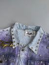 Vintage 1987 Alamo Designs | Rare Hand-Painted Rhinestone Denim Jacket | Las Vegas (XL)