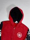 AAPE by A Bathing Ape | Red Black All Over Logo Sleeve Zip-Up Hoodie (M)
