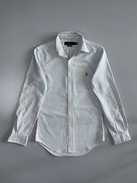 Ralph Lauren Slim Fit Multicolor Pony Pinstripe Button-Down Shirt Grey/White (XS/S)