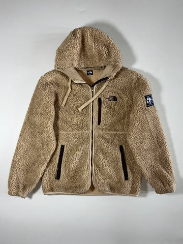 The North Face Sherpa Fleece Hooded Jacket – Beige (M)