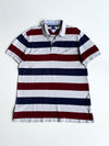 Tommy Hilfiger Rugby Polo Grey/Maroon/Navy Stripe (XL)