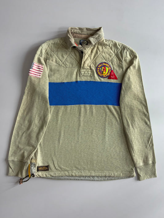 Polo Ralph Lauren | Olive & Blue Quilted Rugby (M)