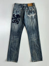 Diesel Industry Lion Crest Embroidered Straight Jeans (W-30) (L-43)