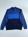 Lacoste Navy & Blue Colorblock Quarter-Zip Knit Sweater (L)