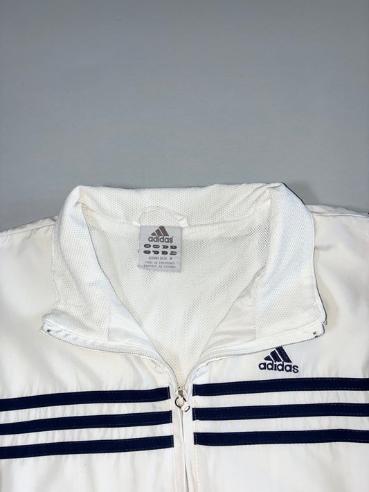 Adidas Track Jacket White Navy Red Colorblock Full Zip (M)
