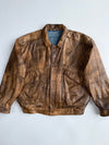 Reversible Jacket Leather to Denim 2-in-1 Brown & Blue | Rare Vintage (XL)